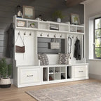 Woodland Full Entryway Storage Set with Coat Rack by Bush Furniture