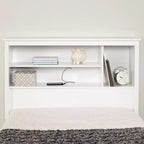 Twin Vito Kids Bookcase Headboard Pure White - South Shore: Modern Twin Headboard with Shelves, Particle Board