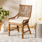 Coastal Rattan Cushion Chair 22 W x 24 L x 37 H 22W x 24D x 37H