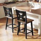 Costway 24 Swivel Barstools Set of 4 w/Backrest Large Seat Footrest for Kitchen Island