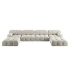 138  Convertible Modular Sectional Sofa, U-Shaped Minimalist Velvet Sofas Couches