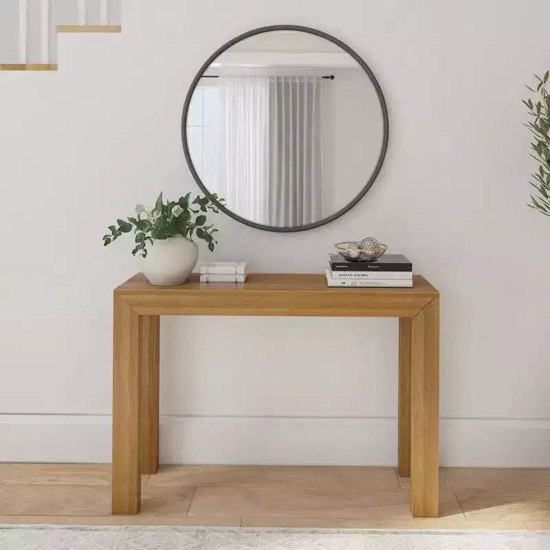 Plank+Beam 46 Modern Solid Wood Console Table, Narrow Entryway Table, Behind The Couch