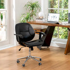 Glitzhome Leatherette Adjustable Swivel Desk Office Chair with Armrest Ergonomic Design