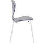 LeisureMod Bristol 5-Piece Dining Set Round Dining Table, 4 Plastic Dining Chairs White Legs