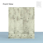 Wardrobe Armoire Closet 59W Large Freestanding Wardrobe Cabinet White