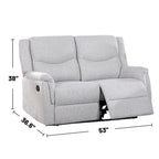 Burlap-Like-Fabric Upholstered Manual Motion Reclining Loveseat