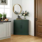 Dovelina Corner Cabinet with Adjustable Shelves Sideboard Buffet Wine Cabinet Kitchen and Dining Cabinet with Wood Doors - 31H x 31W, 36H x 31W