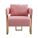 Set of 2 Modern Upholstered Accent Chairs with Gold Metal Legs for Living Room, Bedroom, or Office