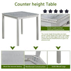 Modern 5-Piece Dining Set with Square Counter Height Table & 4 Upholstered Chairs