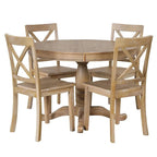 42-54 Farmhouse Round Extendable Dining Table for 4