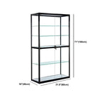 Contemporary Rectangular Black Glass Curio Cabinet