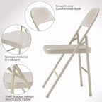 8-piece set of all-steel folding chairs with backrests, heavy-duty metal foldable dining chair set, 350 lbs capacity, suitable for indoor and outdoor