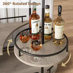 Bar Carts with 4-Tiers Storage ShelvesMobile Bar Seving Carts On Wheels with Wine Rack and Glass Holder for Kitchen, Dining Room, Living Room