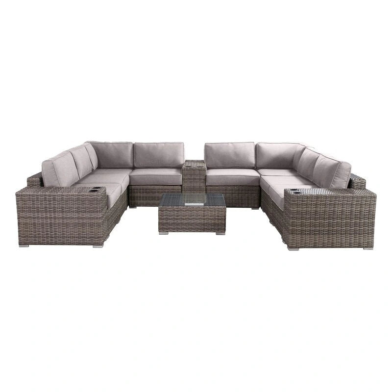 LSI Antibes Grey Wicker/Aluminium 12-piece Conversation Set