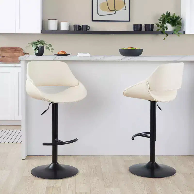 LumiSource Set of 2 Fabrico Adjustable Barstools PU