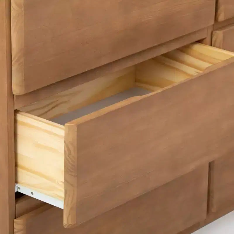 Solid Wood Farmhouse 6 Drawer Dresser