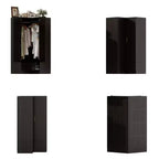 Hitow Minimalist Armoire Corner Wardrobe Double Door and Drawer Designs
