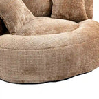 Oversized Round Accent Chair with High Wraparound Back, Chenille Upholstery & 3 Cushions