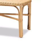 Cacaban Rattan Accent Bench Natural/Brown - bali & pari: Handcrafted, Indoor Furniture, Entryway Seating