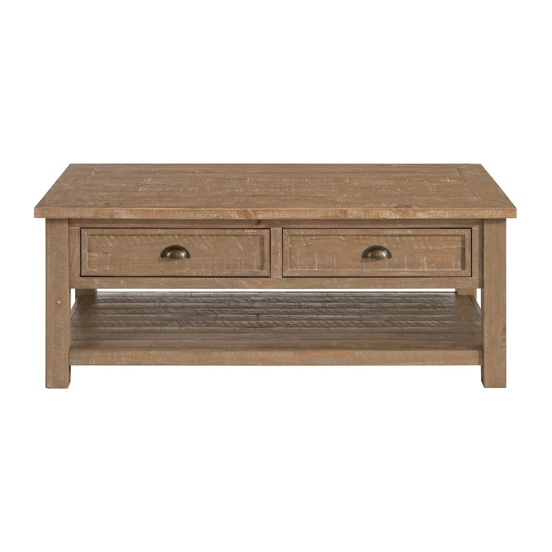 The Gray Barn Downington Solid Wood 2-Drawer Coffee Table