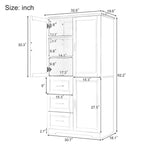 Tall and Wide Storage Cabinet with Doors for Bathroom/Office
