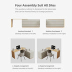 55.2-inch white corner desk with 6 drawer storage
