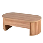 47.2 Lift Top Coffee Table, Oval Wooden Center Table with Hidden Storage, Modern Cocktail Table for Living Room Bedroom Office