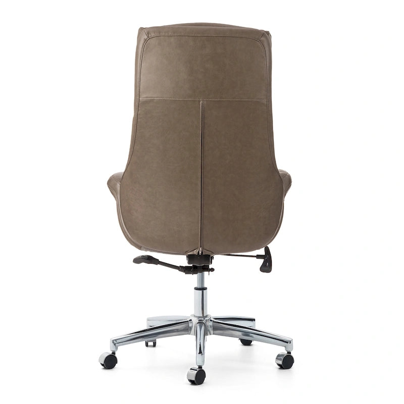 Glitzhome 48-inch Mid-century Adjustable Swivel Faux Leather Office Chair