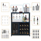 DobleePy Bar cabinets, wine cabinets, sideboards, adjustable shelves, suitable for small bar cabinets in kitchens and restaurants,Retro color