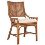 Coastal Rattan Cushion Chair 22 W x 24 L x 37 H 22W x 24D x 37H