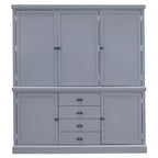 Whisen 73 Freestanding Wooden Kitchen Pantry Cabinet with Drawers and Adjustable Shelves for Storage and Organization in Dining Room or Kitchen