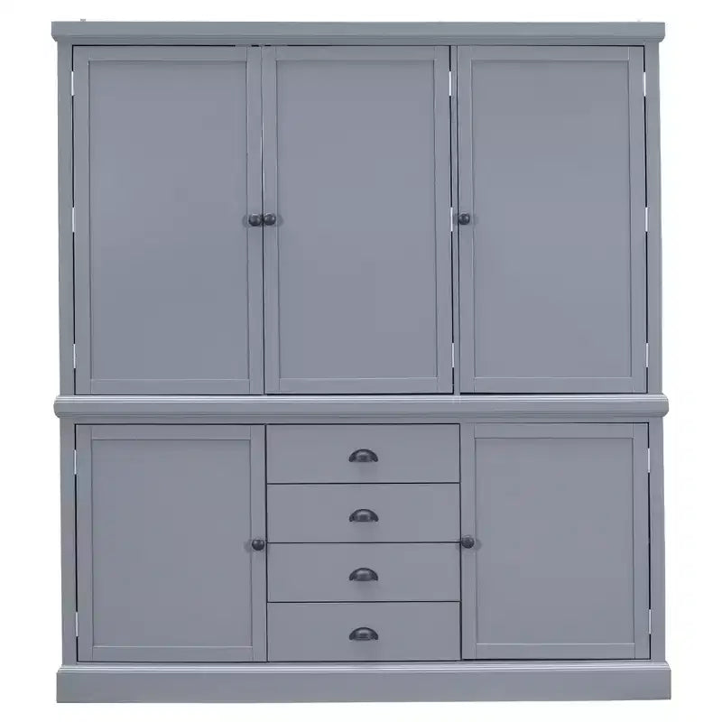 Whisen 73 Freestanding Wooden Kitchen Pantry Cabinet with Drawers and Adjustable Shelves for Storage and Organization in Dining Room or Kitchen