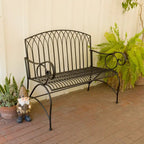 Alpine Corporation 44L Indoor/Outdoor 2-Person Classic Metal Garden Bench