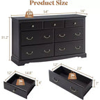 AMERLIFE Drawer Dresser, Farmhouse Chest of Drawers with Vintage Metal Handle
