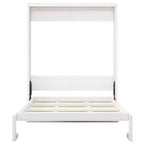 Whisen Full Size Murphy Bed Frame & 61.5 Cabinet Bed Folding Wall Bed with Desk Combo