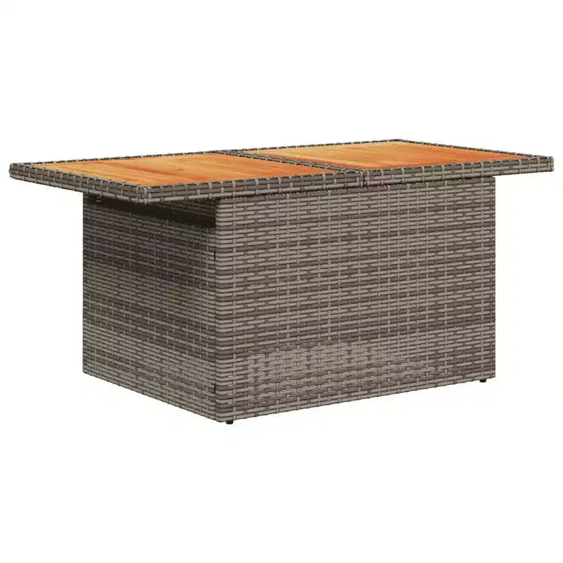 vidaXL 4 Piece Patio Sofa Set with Cushions Poly Rattan Acacia