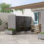 MAYEERTY Planter Box with Trellis Iron Gray Louvered Classic Style 72x35x16in 3-Piece Set