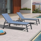PURPLE LEAF Patio Chaise Lounge Set for 2 Outdoor Chaise Lounger Chair with Aluminum Frame
