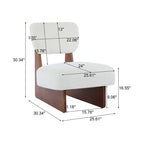 Set of 2 Modern Beige Lounge Chairs with Polyester Upholstery, Sturdy Wood Base, for Various Rooms