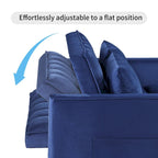Classic 55 Width Pull Out Tufted Convertible Loveseat Sleeper Sofa Bed - 55W x 68L x 20H
