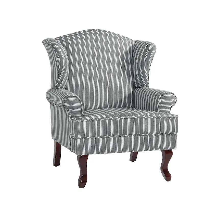 2 Set Traditional Wingback Accent Chairs Upholstered Armchair