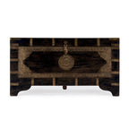 Nador Hand-Painted Brass Inlay Storage Trunk Coffee Table