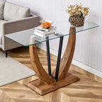 Modern and simple rectangular glass console table