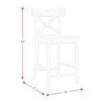 Picket House Furnishings 1pc Keaton Counter Height Barstool Beach: Mid-Century Modern, Acacia Frame, X-Back Design