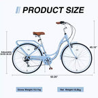 Zeus & Ruta 24-Inch Ladies Bicycle with 7-Speed and Steel Frame