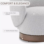 Spruce&Spring Upholstered Swivel Accent Barrel Chair with Wood Base