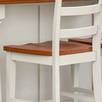 Homestyles Monarch 3-Piece Off-White Wood Kitchen Island Set with Drop Leaf Wood Top - 48 x 25 x 36