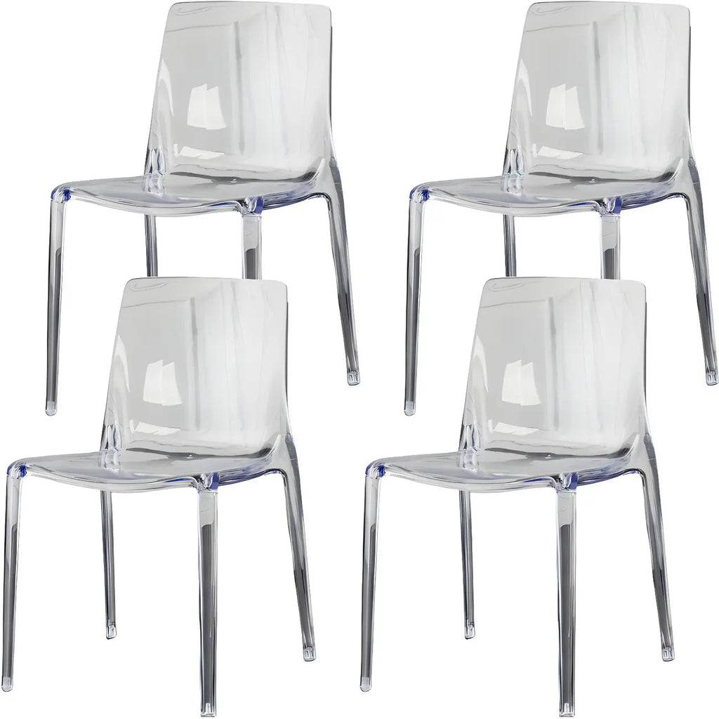 Amber Acrylic Armless Low Back Dining Chair