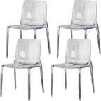 Amber Acrylic Armless Low Back Dining Chair