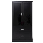 Tall Bathroom Storage Cabinet, Cabinet with Two Doors and Drawers, Adjustable Shelf, MDF Board